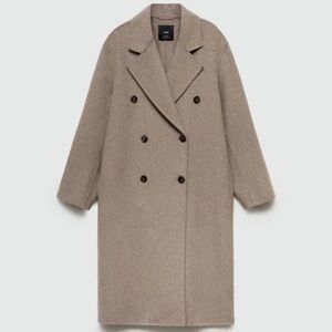 Brown Mango Oversized Wool Coat XS